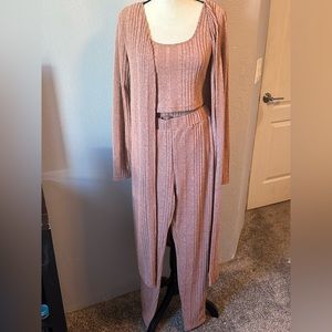 Tall Solid Tank Top & leggings & Coat